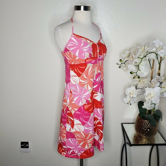 Tommy Bahama Small Halter Dress Tropical Palm - Picture 2 of 6